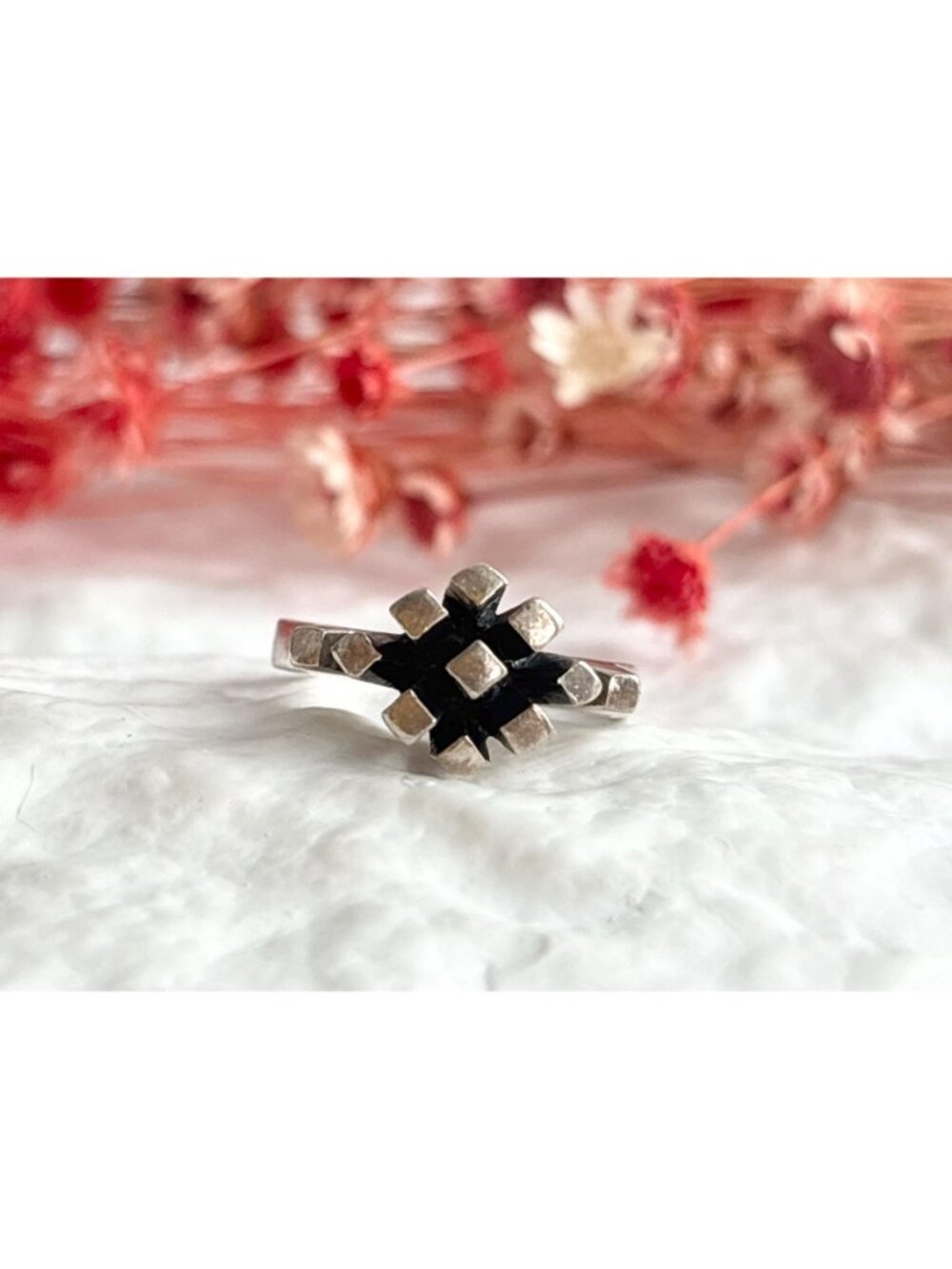 Brutalist Danish Made 1950's Classic Sterling Silver 925 Vintage Ring - sz 6 - Picture 13 of 16